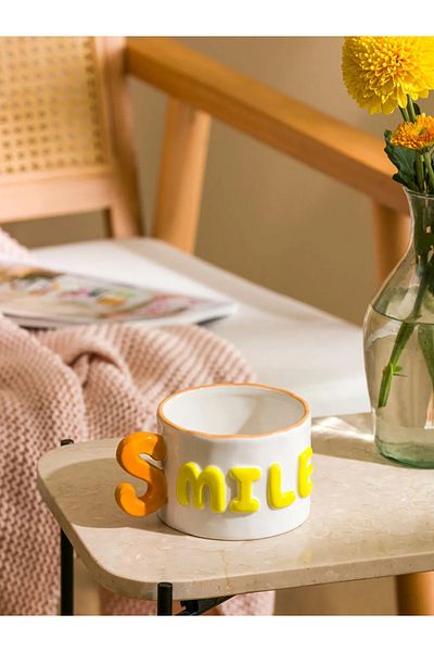 LC Waikiki Lcw Home Mixed Embossed Printed Ceramic Mug 450 ml
