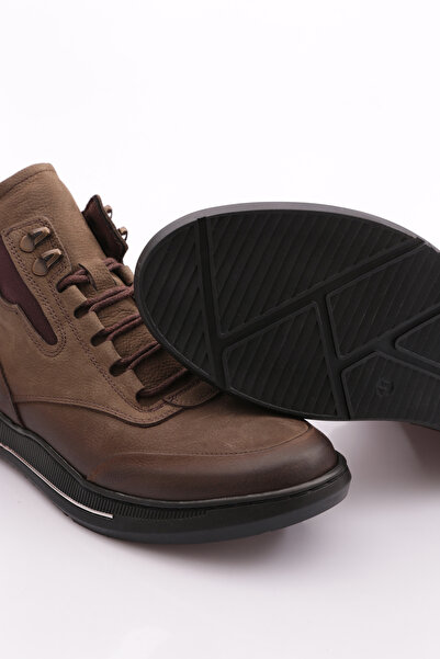 DGN Erkek Lastik Detaylı Bağcıklı Bot Hakiki Deri Haki Nubuk 313723210