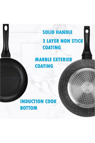 Auroware 11 Pcs Non Stick Cooking Pots And Pan Set Pressed Aluminium Kitchen Cookware Pfoa Free