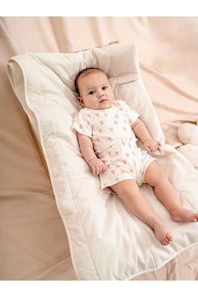 Kidaxi Jacquard Printed Baby Snapback Bodysuit and Shorts Set – 3-24 Months