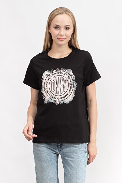 Dkny Kadın Bisiklet Yaka T-Shirt Siyah