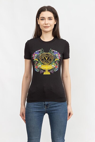 VERSACE JEANS COUTURE Kadın Bisiklet Yaka T-Shirt74HAHF01CJ07F