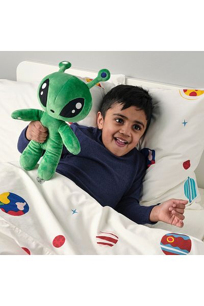IKEA AFTONSPARV Soft toy, alien/green, 34 cm