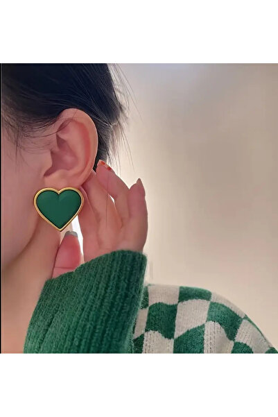 MEECY Green Emerald Color Encrusted Women's Earrings