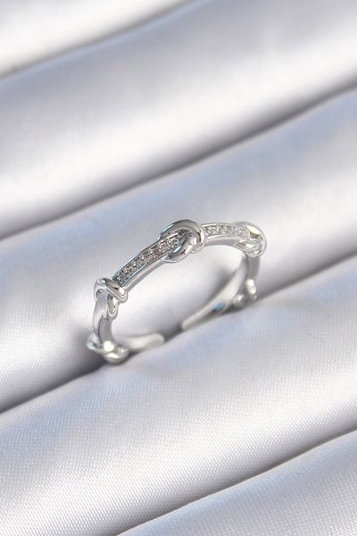 Skygo Brass Silver Color Zircon Stone Knot Model Women's Ring - Tj-Byk3455