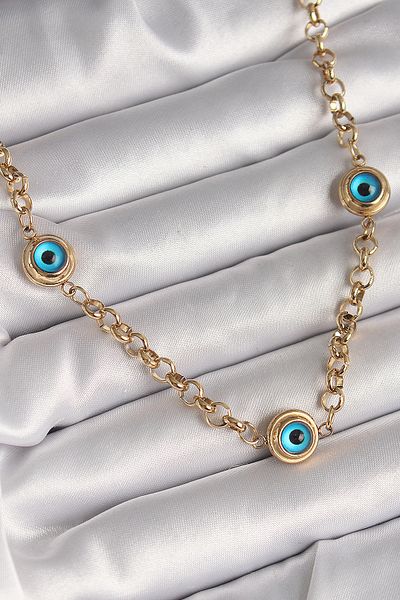 Skygo 316L Steel Gold Color Chain Evil Eye Bead Model Women's Necklace - Tj-Bko9876