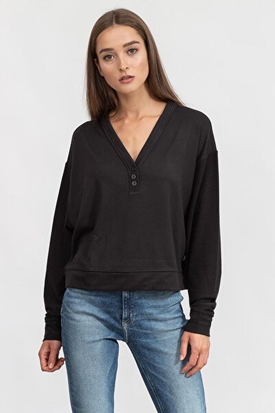 Dkny Cropped Henley Kadın Triko