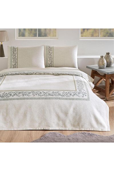 Özdilek Özdilek Single Ranforce Pike Set Bordado Cream
