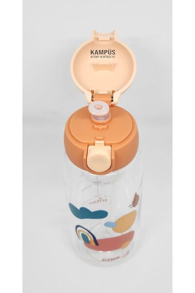 Gıpta Lockable Tritan Water Bottle with Straw 600ml Orange-In Box