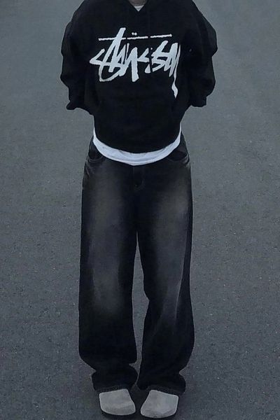 RockMore Y2K RECYCLED BAGGY POCKET JEAN PANTALONI