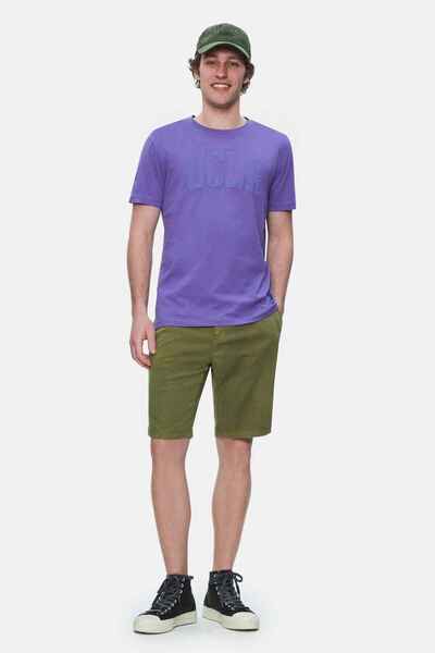 UCLA Ανδρικό μπλουζάκι Culver Purple Crew Neck με στάνταρ εφαρμογή