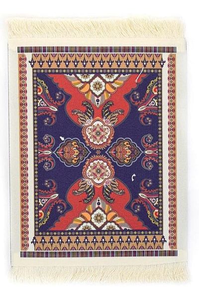 MIBRU Multi-Purpose 18x27cm Oriental Design Coffee Mat – Heat-Proof Coaster & Drink Holder