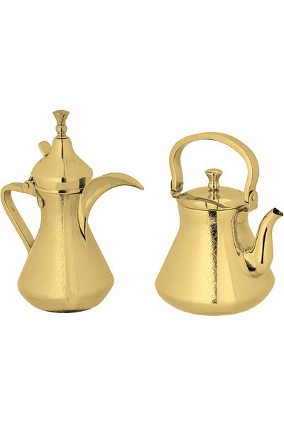 ALSAIF Saif Lucille Gold Coffee Pot and Teapot Set