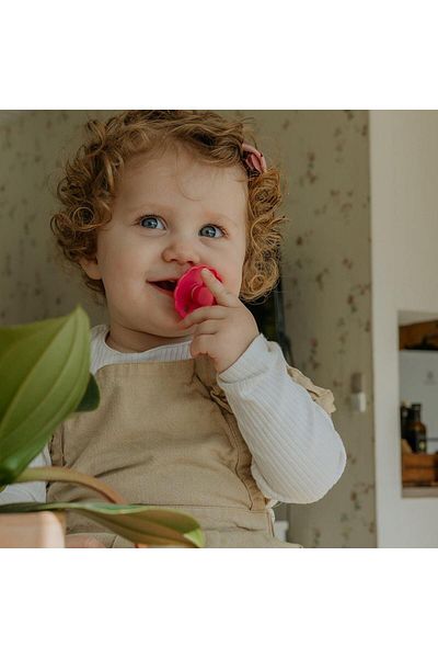 Frigg Daisy Silicone Pacifier - Fuchsia 0-6 Months