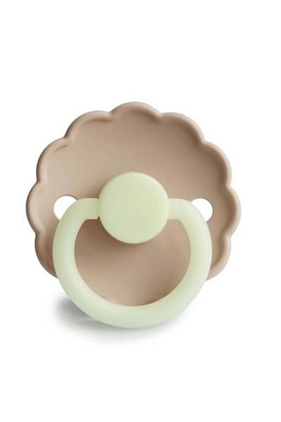Frigg Daisy Croissant Silicone Pacifier - 0-6 Months Glowing - in the Dark