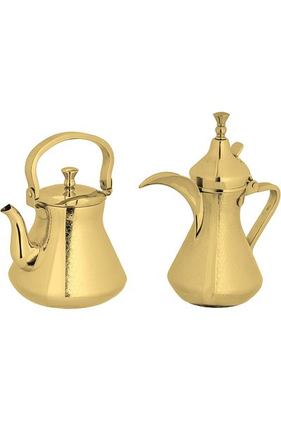 ALSAIF Saif Lucille Gold Coffee Pot and Teapot Set