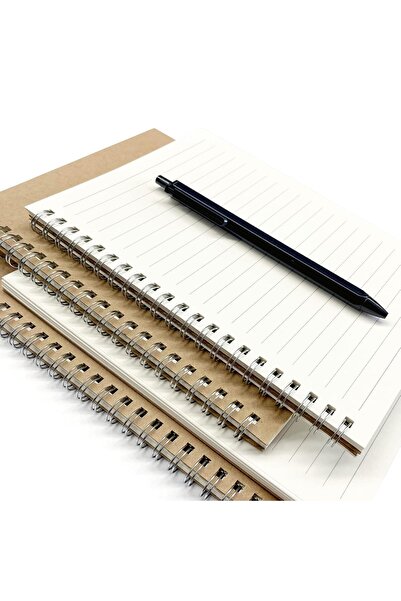 fulina 2 Pack A5 College Ruled Notebook,Soft Yellow Cover ,Spiral Design,for Students Office,100 Pages