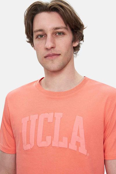UCLA Culver Pink Crew Neck Printed Standard Fit Men's Tshirt