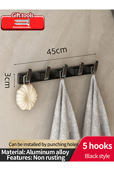 Choice خطاف black5hook بدون مثقاب من الألومنيوم، خطاف مطبخ بدون ثقب، خطاف ملا...