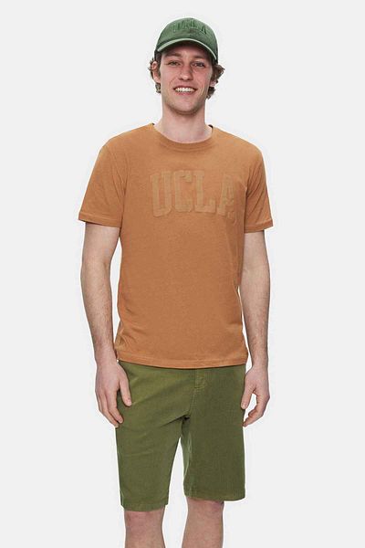 UCLA Tricou pentru bărbați CULVER maro cu decolteu cu imprimeu standard