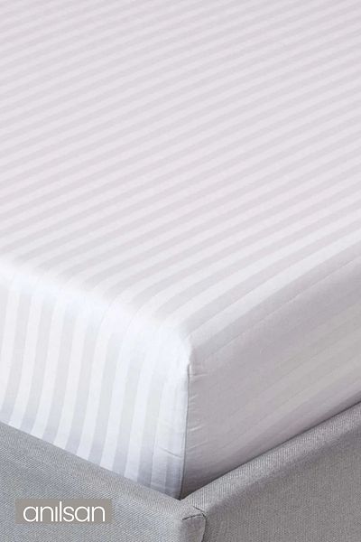 Anılsan Striped Satin Fitted Sheet Single/Double, 83Tel