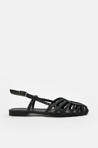 NILUFARR Sandra Black Genuine Leather Women's Sandals