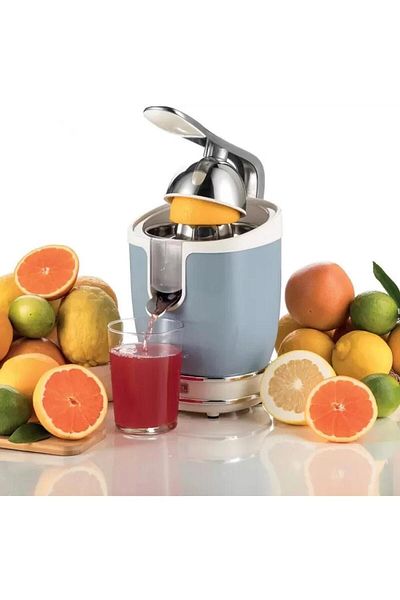ARIETE Citrus juicer Ariete 0413CR/BL Vintage, power 85W, Stainless steel, with handle (Cream/Blue)
