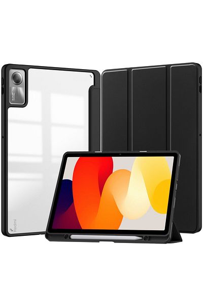 Choice RedmiPadSE أسود TBTIC لـ Redmi Pad SE 11 بوصة جراب خلفي شفاف صلب لجهاز Xiaomi Redmi Pad SE مع