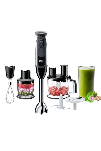 Braun Hand Blender MultiQuick 5 Vario, 1.5L Bowl, 350ml Chopper, Splash Control, 21 Speed - MQ 5285