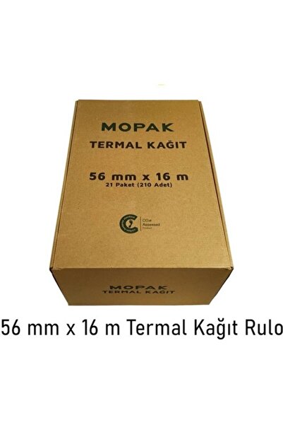 Mopak 56 mm X 16 Mt Thermal Pos Cash Register Paper 1 Box 210 Rolls