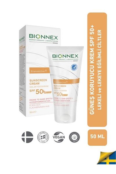 Bionnex كريم الوقاية من أشعة الشمس للوجه للبشرة المعرضة للعيوب والعيوب بعامل حماية من الشمس 50+