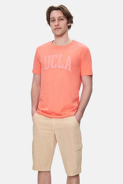 UCLA Culver Pink Crew Neck Printed Standard Fit Men's Tshirt