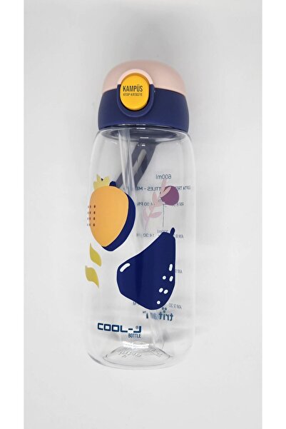 Gıpta Lockable Tritan Water Bottle with Straw 600ml Blue-In Box