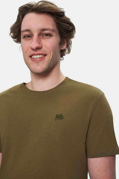 UCLA Tricou pentru bărbați, cu broderie, cu decolteu, kaki închis, HARPER