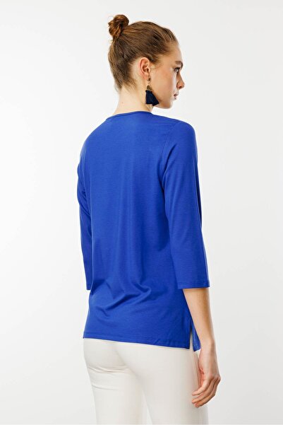 Desen Triko Жіноча сексуальна бавовняна блузка з відкритим коміром та вишивкою