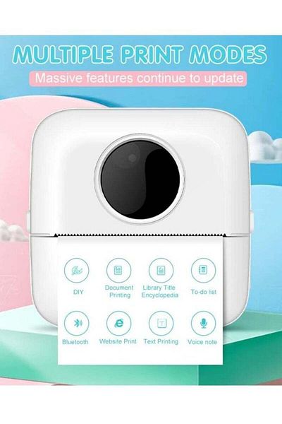 COOYA Label Printer, Bluetooth Inkless Printing , 11 Rolls Of Thermal Paper, For Android And Ios
