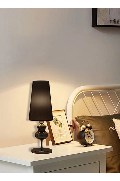 sharpdo LED 3-Color Light Modern Minimalist Bedroom Bedside Retro Table Lamp Bedside Lamp 16*20*56CM
