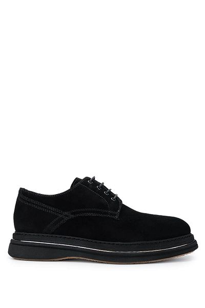 Tamer Tanca Men's Genuine Leather Black Suede Casual Shoes