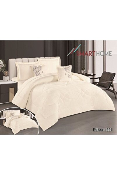 smart home Double Velvet Hotel Bedspread, Fits 200X200cm Bed, 6 Pieces Double Sided Bedspread