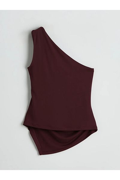 LC Waikiki Γυναικεία μπλούζα LCW Vision Plum One Shoulder