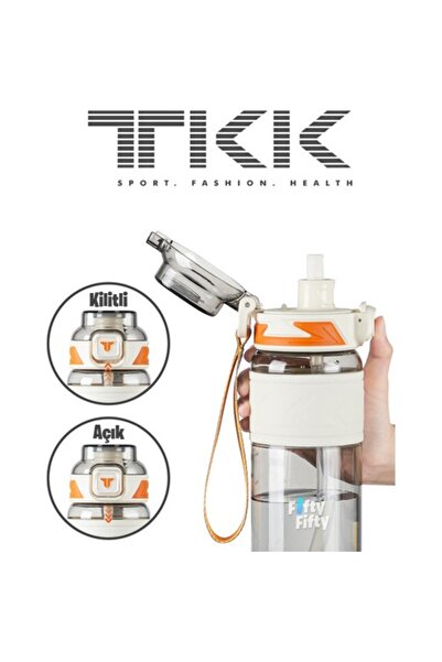 Vagon Vagonlife Tkk Tritan Water Bottle with Straw T-1019 600 ml White