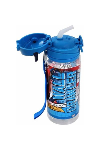 Frocx Spiderman Water Bottle - 500 ml Wallcrawlerw Water Bottle with Lock and Straw