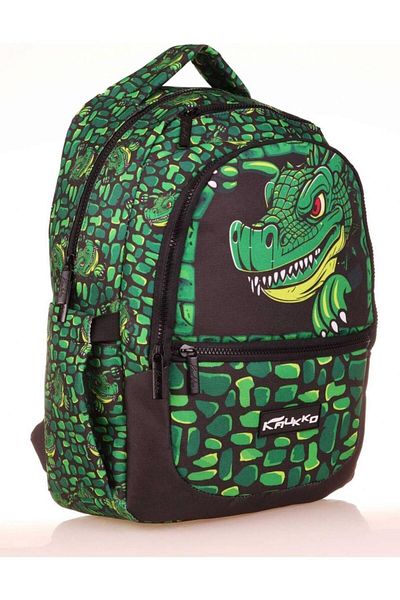 KAUKKO Rucsac de școală Green Dragon pentru băiat