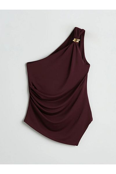 LC Waikiki Γυναικεία μπλούζα LCW Vision Plum One Shoulder