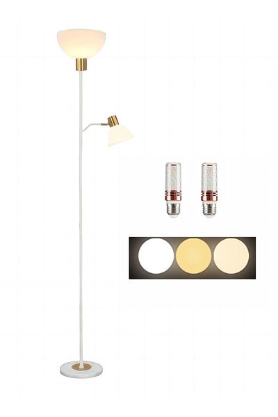 sharpdo 3-Color Light Source Vertical Modern Living Room Eye Protection Floor Lamp with Foot Switch