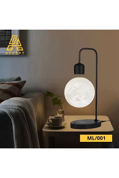 Generica Magnetic floating moon lamp with touch control, white light color