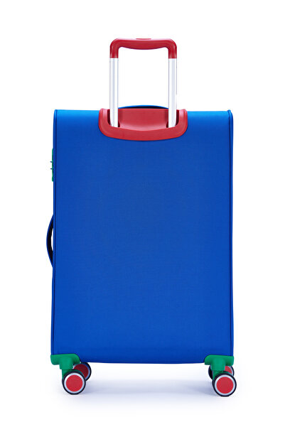 United Colors of Benetton Benetton 2'li Valiz Seti Büyük Ve Kabin Boy Lüx Kumaş Valiz Mavi Bnt2800