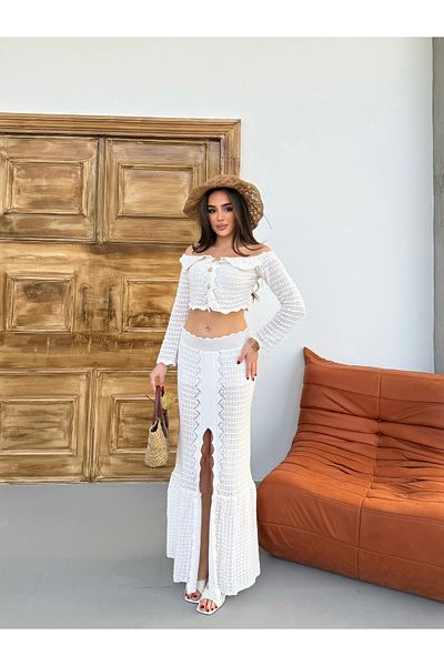 LOISY Women's Double Knitwear Bustier-Skirt Set