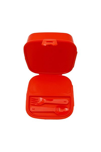 Sonic Red 4 Compartment Nutrition Container in Spoon-Fork