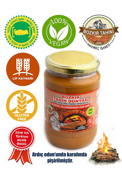 Kalaycıoğlu Bozkır Tahini World - 700 Gr. Glass, Non-Dandruff Tahini